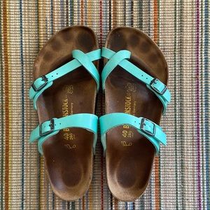 Turquoise Birkenstocks size 40